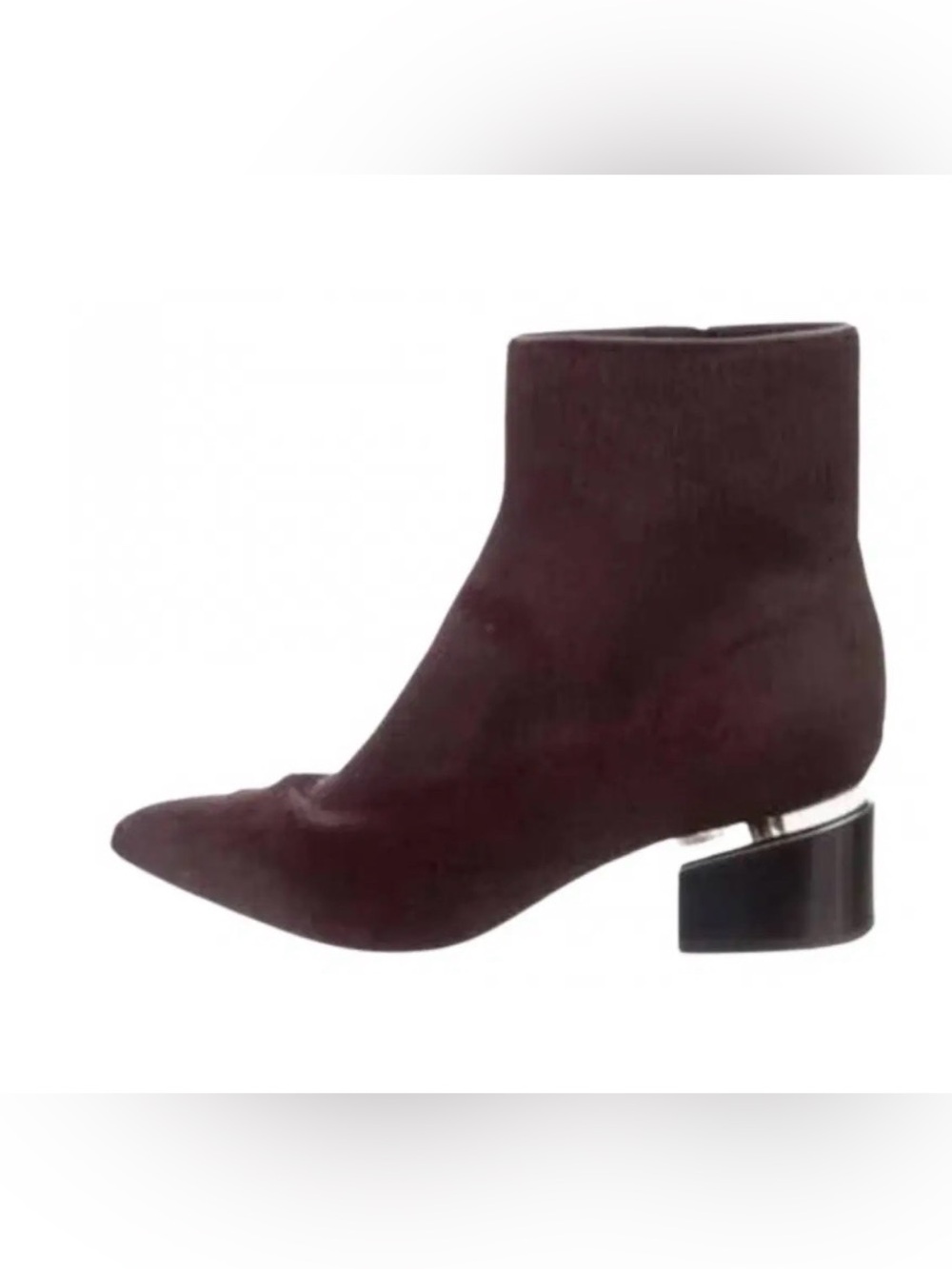 Alexander Wang Jude Burgundy Pointed Toe Ankle Boot with Block Heel New